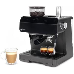 imageProfile GE Semi Automatic Espresso Machine  Steam Frother  ItalianMade 15 Bar Pump for Balanced Extraction  15 Adjustable Grind Size Levels  WiFi Connected for Drink Customization  Black