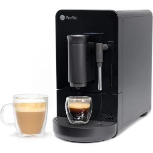 imageGE Profile Automatic Espresso Machine  Brew in Less Than 90 Seconds  20 Bar Pump Pressure for Balanced Extraction  Five Adjustable Grind Size Levels  WiFi Connected for Drink Customization  BlackAutomatic Espresso  Frother