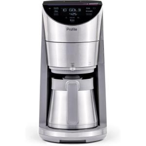 imageGE Profile Smart Grind ampamp Brew Coffee Maker wPodless Single Serve 90oz Water Reservoir 10 Cup Thermal Carafe Voice Control Adjustable Burr Grinder SCA Certified BaristaQuality Stainless Steel