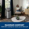 imageGE 10500 BTU Portable Air Conditioner for Medium Rooms up to 450 sq ft 3in1 with Dehumidify Fan and Auto Evaporation Dual Hose Compatible Included Window Installation Kit GreyGray