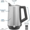 imageGE Electric Kettle  6 Cup Capacity  Manual Temperature Control  DoubleWall Insulation Keeps Tea Hot on Inside ampamp Cool on Outside  Countertop Kitchen Essentials  1500 Watts  Stainless SteelDigital Control