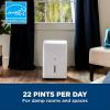 imageGE Energy Star Portable Dehumidifier 22 Pint Perfect for Bedroom Basement ampamp Garage or Rooms up to 1500 Sq Ft Ideal for High Humidity Areas Complete with Empty Bucket Alarm ampamp Clean Filter AlertWhite