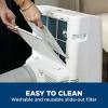 imageGE Portable 3in1 Air Conditioner with Dehumidifier and Fan 9000 BTU Cooling for 250 sq ft rooms Includes Remote Vent Hose and Easy Window Install Kit WiFi ampamp SMART Connected White14 000 BTU With WiFI