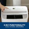 imageGE Portable 3in1 Air Conditioner with Dehumidifier and Fan 9000 BTU Cooling for 250 sq ft rooms Includes Remote Vent Hose and Easy Window Install Kit WiFi ampamp SMART Connected White11 000 BTU