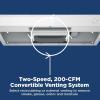 imageGE Under Cabinet Range Hood  30 Inch Kitchen Exhaust Fan with 2 Speeds Cooktop Lighting ampamp Included Filter  Kitchen Essentials for Frequent Cooks  Top or Rear Exhaust Capability  200 CFM  SteelWhite