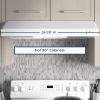 imageGE Under Cabinet Range Hood  30 Inch Kitchen Exhaust Fan with 2 Speeds Cooktop Lighting ampamp Included Filter  Kitchen Essentials for Frequent Cooks  Top or Rear Exhaust Capability  200 CFM  SteelWhite