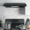 imageGE Under Cabinet Range Hood  30 Inch Kitchen Exhaust Fan with 2 Speeds Cooktop Lighting ampamp Included Filter  Kitchen Essentials for Frequent Cooks  Top or Rear Exhaust Capability  200 CFM  SteelBlack