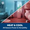 imageGE10000 BTU Class Smart HeatCool Portable Air Conditioner for Medium Rooms up to 450 sq ft 4In1 Functionality Remote Control Perfect for Bedroom or Living Room Easy Install Kit WhiteWhite
