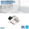 imageHaier Bathroom Exhaust Fan with 4000K LED Lights 140 CFM 10W Bathroom Vent Fan with 3 Speed Exhaust Control 04 Sones Quiet Bathroom Fan for Home HVI Listed White140 CFM