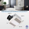 imageHaier Bathroom Exhaust Fan with 4000K LED Lights 140 CFM 10W Bathroom Vent Fan with 3 Speed Exhaust Control 04 Sones Quiet Bathroom Fan for Home HVI Listed White140 CFM