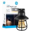 imageGE Vintage LED Night Light Plugin Dusk to Dawn Sensor Farmhouse Decor Mood Lighting Home Decor Ambient Lighting LED Lights for Bedroom Bathroom Kitchen Hallway 44737 Black 2 PackCage  Black