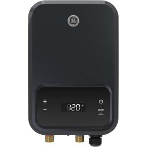 imageGE Appliances 18 kW Large Tankless Electric Water Heater for Whole Home Digital Touch Screen Temperature Control 240v18 Kilowatts
