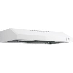 imageGE Under Cabinet Range Hood  30 Inch Kitchen Exhaust Fan with 2 Speeds Cooktop Lighting ampamp Included Filter  Kitchen Essentials for Frequent Cooks  Top or Rear Exhaust Capability  200 CFM  SteelWhite