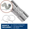imageGE Dryer Vent PM8X73 Flexible Foil Clothes Dryer Duct with Clamps UL Approved