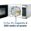 imageGE GCST11X1WSS Microwave Oven 950watt 6 Auto Cooking Settings Kitchen Essentials for The Countertop Dorm Room or Apartment ChildLock Technology 11 Cu Ft Stainless SteelOLD 11 Cu Ft