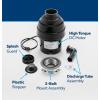 imageGE GFC765W Disposer BlackGFC765W 34 HP Corded Universal 3 Bolt