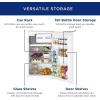 imageGE Mini Fridge With Freezer  44 Cubic Ft  SingleDoor Design With Glass Shelves InDoor Can Rack ampamp Small Freezer  Small Refrigerator Perfect for the Garage Dorm Room or Bedroom  Clean SteelWhite
