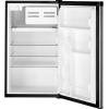 imageGE Mini Fridge With Freezer  44 Cubic Ft  SingleDoor Design With Glass Shelves InDoor Can Rack ampamp Small Freezer  Small Refrigerator Perfect for the Garage Dorm Room or Bedroom  Clean SteelClean Steel