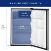 imageGE Mini Fridge With Freezer  44 Cubic Ft  SingleDoor Design With Glass Shelves InDoor Can Rack ampamp Small Freezer  Small Refrigerator Perfect for the Garage Dorm Room or Bedroom  Clean SteelClean Steel