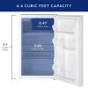 imageGE Mini Fridge With Freezer  44 Cubic Ft  SingleDoor Design With Glass Shelves InDoor Can Rack ampamp Small Freezer  Small Refrigerator Perfect for the Garage Dorm Room or Bedroom  Clean SteelWhite