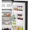 imageGE Mini Fridge With Freezer  44 Cubic Ft  SingleDoor Design With Glass Shelves InDoor Can Rack ampamp Small Freezer  Small Refrigerator Perfect for the Garage Dorm Room or Bedroom  Clean SteelBlack