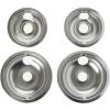 imageGE GE68C OEM 6quot and 8quot Drip Pan Kit Chrome Appliances Electric Range or Stoves Kitchen