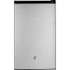 imageGE Mini Fridge With Freezer  44 Cubic Ft  SingleDoor Design With Glass Shelves InDoor Can Rack ampamp Small Freezer  Small Refrigerator Perfect for the Garage Dorm Room or Bedroom  Clean SteelClean Steel