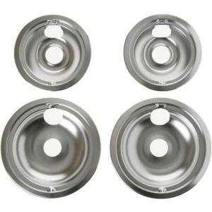 imageGE GE68C OEM 6quot and 8quot Drip Pan Kit Chrome Appliances Electric Range or Stoves Kitchen