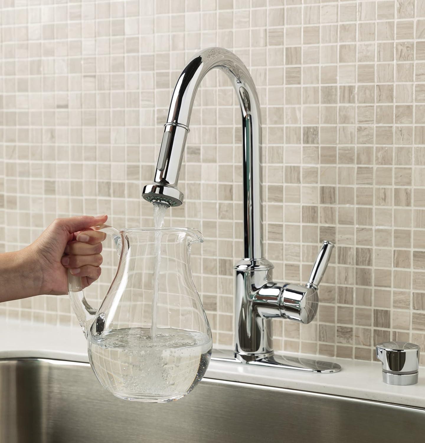 imageGE Single Stage Under Sink Water Filter System  Water Filtration System Reduces Impurities in Water  Easy Install No Plumbing Required  Replace Filter FQK1K Every 6 Months  GXK185KBL