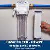 imageGE Whole House Water Filtration System GXWH70M Smart Connected with Leak Detection ampamp Remote Water Shutoff Reduces Sediment Rust ampamp More Install Kit Included Filter Not IncludedGXWH20T