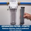 imageGE Whole House Water Filtration System GXWH70M Smart Connected with Leak Detection ampamp Remote Water Shutoff Reduces Sediment Rust ampamp More Install Kit Included Filter Not IncludedGXWH20T