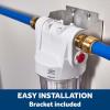 imageGE Whole House Water Filtration System GXWH70M Smart Connected with Leak Detection ampamp Remote Water Shutoff Reduces Sediment Rust ampamp More Install Kit Included Filter Not IncludedGXWH20T