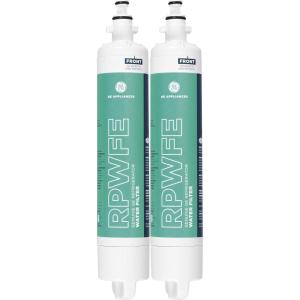 imageGE RPWFE2PK RPWFE Refrigerator Water Filter Certified to Reduce Lead Sulfur and 50 Other Impurities Replace Every 6 Months for Best Results Pack of 2 2 Count Pack of 1 White