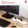 imageGE 6Outlet Surge Protector 15 Ft Extension Cord Power Strip 800 Joules Flat Plug TwisttoClose Safety Covers Protected Indicator Light UL Listed White 50768White