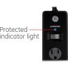 imageGE 6Outlet Surge Protector 4 Ft Extension Cord Power Strip 800 Joules Flat Plug TwisttoClose Safety Covers Protected Indicator Light UL Listed White 33658Black