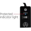 imageGE 6Outlet Surge Protector 4 Ft Extension Cord Power Strip 800 Joules Flat Plug TwisttoClose Safety Covers Protected Indicator Light UL Listed White 33658Black