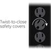 imageGE 6Outlet Surge Protector 4 Ft Extension Cord Power Strip 800 Joules Flat Plug TwisttoClose Safety Covers Protected Indicator Light UL Listed White 33658Black