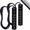 imageGE 6Outlet Surge Protector 4 Ft Extension Cord Power Strip 800 Joules Flat Plug TwisttoClose Safety Covers Protected Indicator Light UL Listed White 33658Black