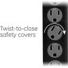 imageGE 6Outlet Surge Protector 4 Ft Extension Cord Power Strip 800 Joules Flat Plug TwisttoClose Safety Covers Protected Indicator Light UL Listed White 33658Black