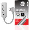 imageGE 3Outlet Power Strip Extension Cord with Multiple Outlets 8 Ft Braided Short Cord Extension Cord Grounded Flat Plug Extension Cord ETL Listed White 41282Gray