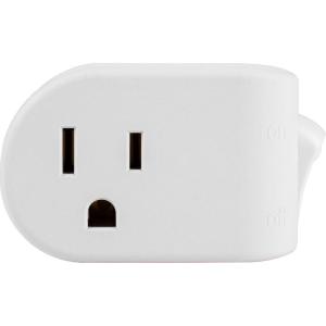imageGE Grounded Power Switch Outlet Extender 3Prong Easy to Install for Indoor Lights and Small Appliances Energy Efficient Adapter Space Saving Design UL Listed White 255111 Pack