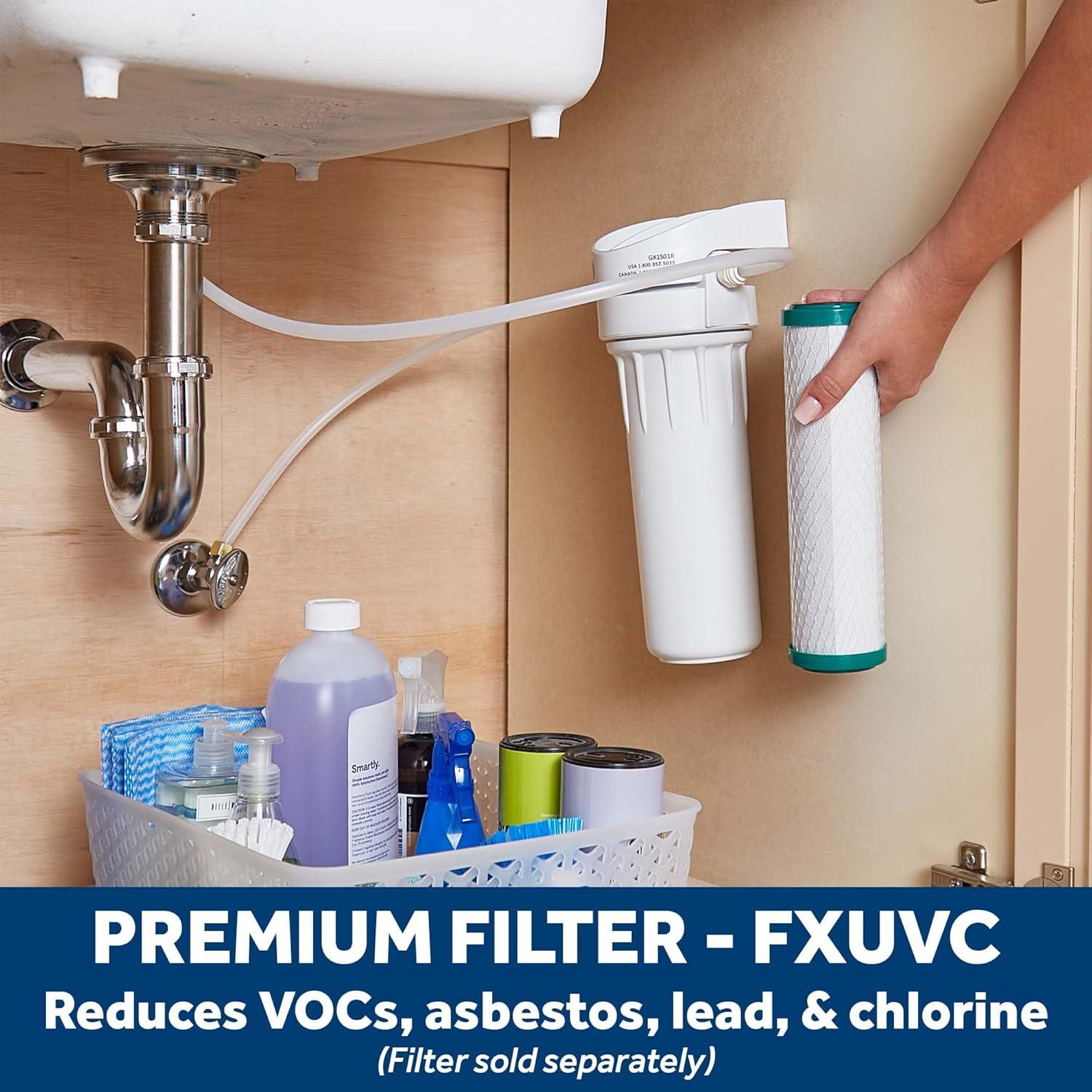 imageGE Water Filter System for Entire Home  Water Filtration System Reduces Lead Asbestos ampamp More  Install Kit ampamp Accessories Included  Replace Filters FXUTC FXULC FXUVC Every 6 Months  GX1S01R  1500 x 1550 x 1700 inches
