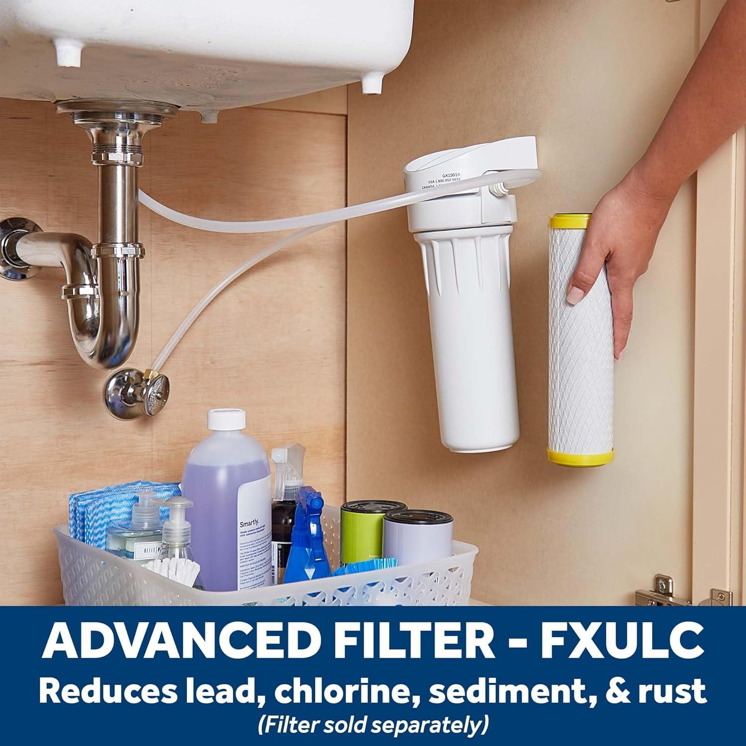 imageGE Water Filter System for Entire Home  Water Filtration System Reduces Lead Asbestos ampamp More  Install Kit ampamp Accessories Included  Replace Filters FXUTC FXULC FXUVC Every 6 Months  GX1S01R  1500 x 1550 x 1700 inches