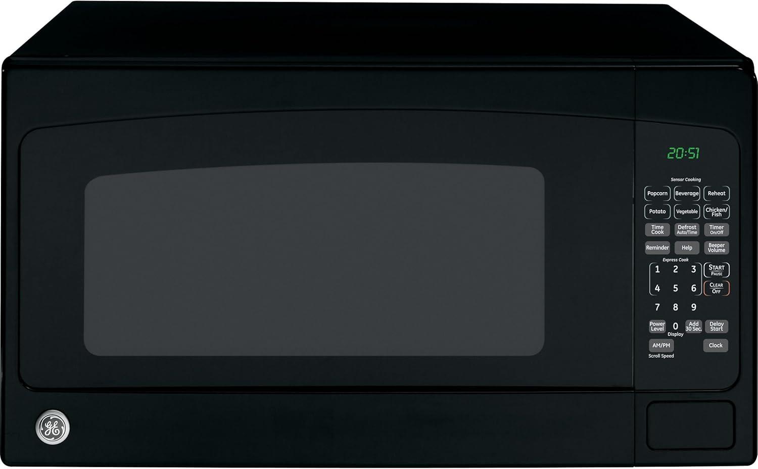 imageGE Countertop Microwave Oven 1200watt Capacity 20 Cubic Ft 8 Auto Setting Cooking Settings ChildLock Technology Kitchen Essentials for the Countertop Dorm Room or Apartment Satinless SteelBlack