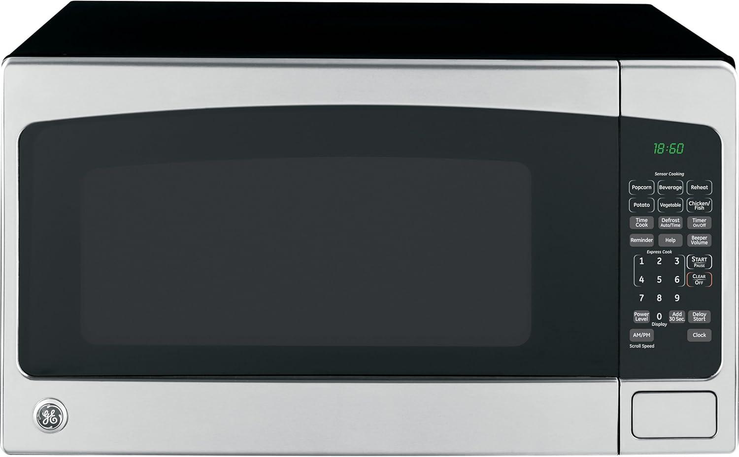 imageGE Countertop Microwave Oven 1200watt Capacity 20 Cubic Ft 8 Auto Setting Cooking Settings ChildLock Technology Kitchen Essentials for the Countertop Dorm Room or Apartment Satinless SteelStainless Steel