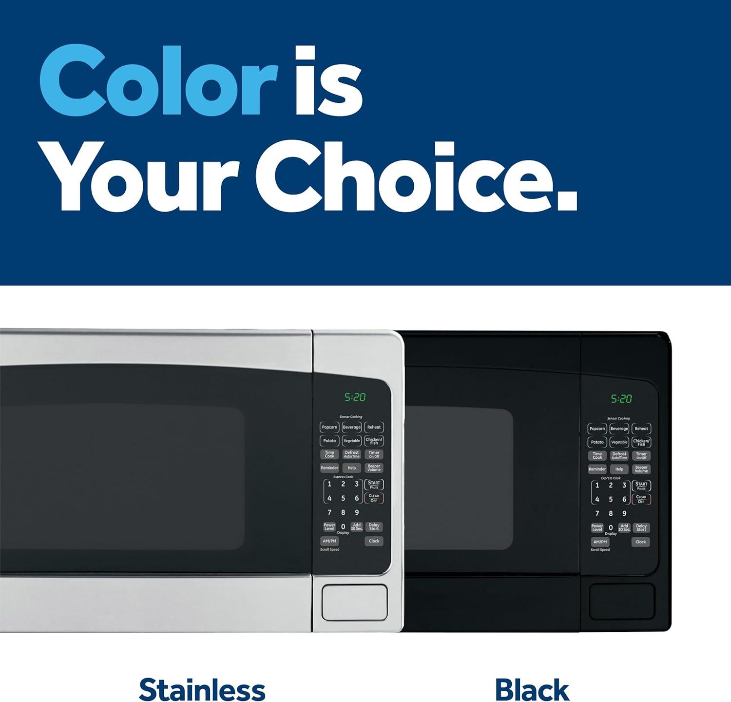 imageGE Countertop Microwave Oven 1200watt Capacity 20 Cubic Ft 8 Auto Setting Cooking Settings ChildLock Technology Kitchen Essentials for the Countertop Dorm Room or Apartment Satinless SteelBlack