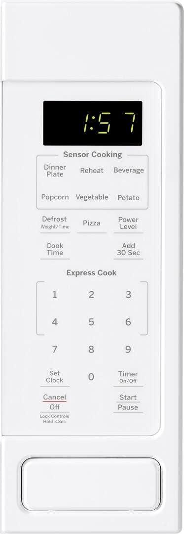 imageGE GCST16S1WWW Microwave Oven 1150watt Capacity Cubic 8 Auto Cooking Settings Kitchen Essentials for the Countertop Dorm Room or Apartment White ChildLock Technology 16 Cu FtWhite
