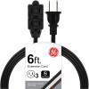 imageGE 3Outlet Extension Cord with Multiple Outlets 6 Ft Extension Cord Power Strip 2 Prong 16 Gauge TwisttoClose Safety Outlet Covers Outdoor Extension Cord Outlet Extender UL Listed Black 45148