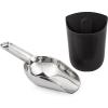 imageGE Profile Opal Stainless Steel Scoop  Magnetic Holder Ergonomic Grip Works with Opal 20 Nugget Ice Maker Stone WhiteMatte Black