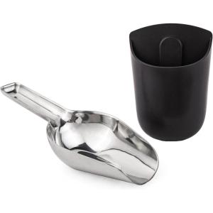 imageGE Profile Opal Stainless Steel Scoop  Magnetic Holder Ergonomic Grip Works with Opal 20 Nugget Ice Maker Stone WhiteMatte Black